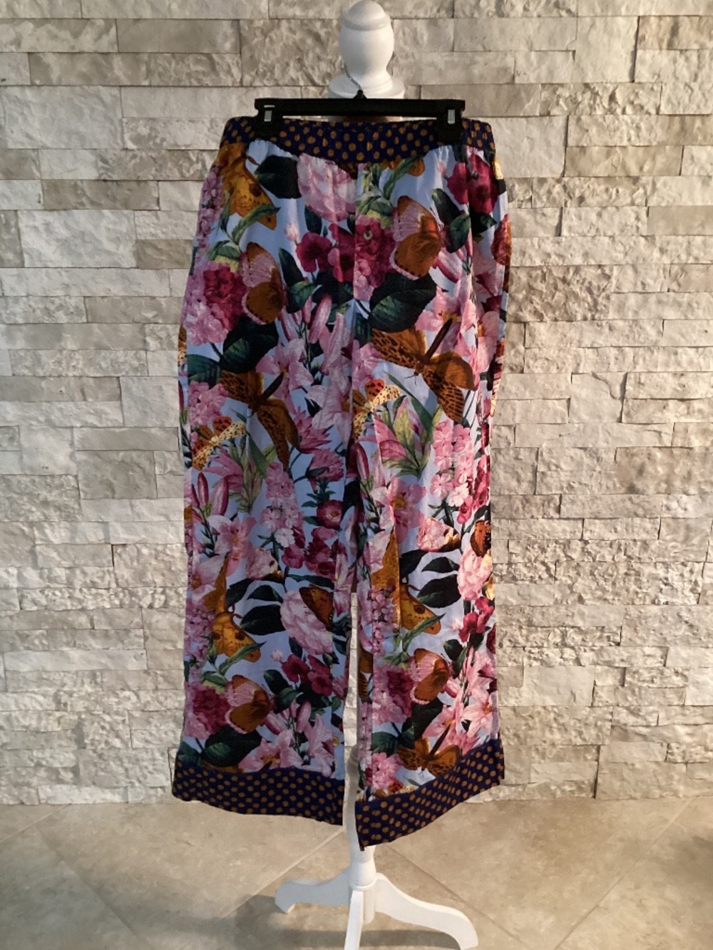 Anthropologie Lyrebird Floral Butterfly Pajama Bottoms (NWT)